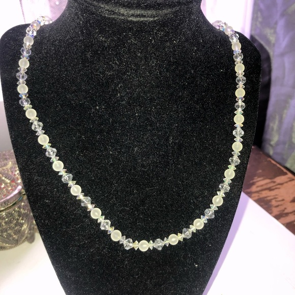 Aurora Borealis Two Strand Necklace. Lovely vintage necklace - preloved. - Picture 4 of 6